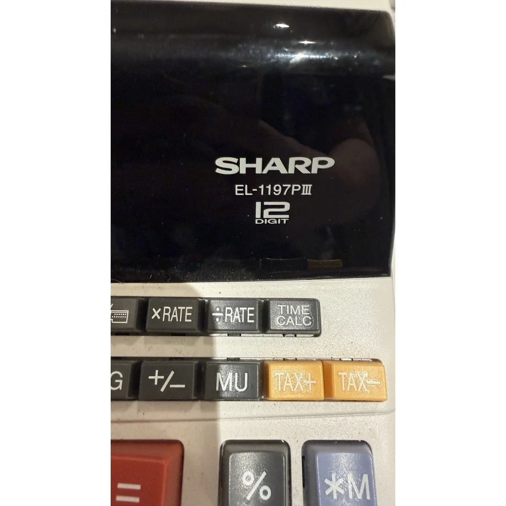 Sharp‎ EL-1197PIII 12 Digit Printing Calculator Adding Machine Untested Printer